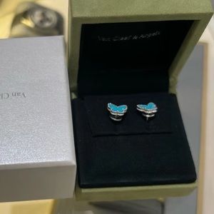 Sweet  Alhambra Butterfly Earrings, White Gold